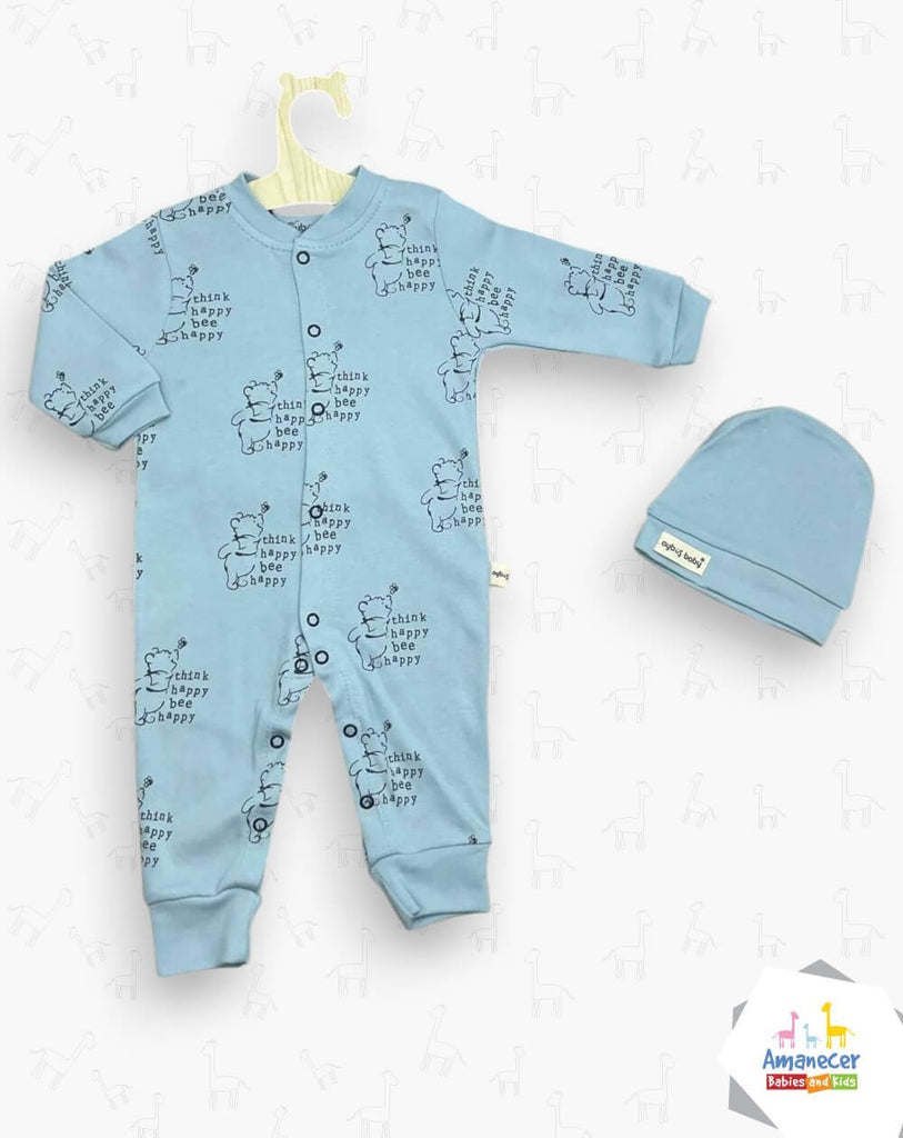 Pijama con Gorro Winnie Pooh Celeste
