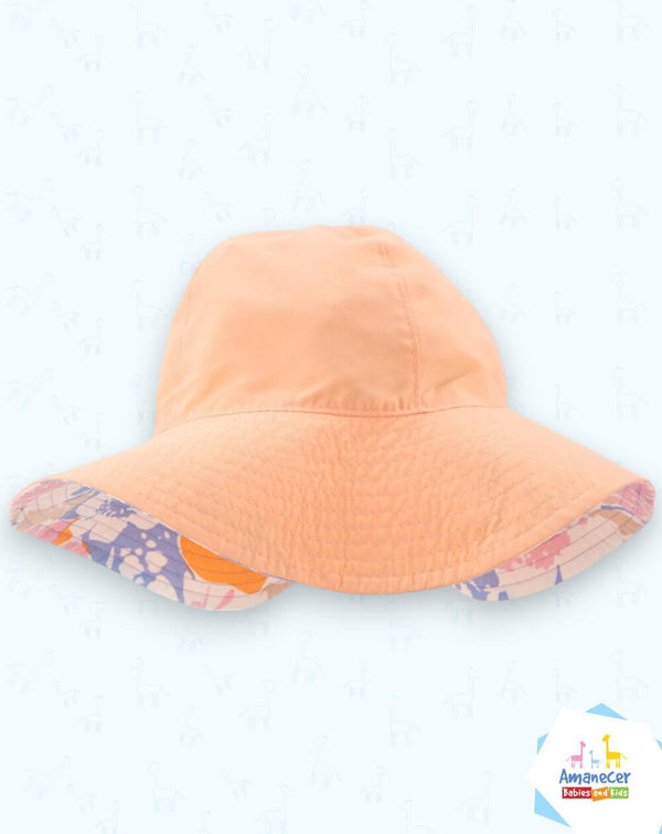 Sombrero Playa Reversible Flores