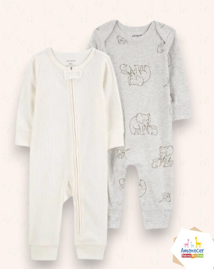 Pijamas 2 Uds Neutras Gris