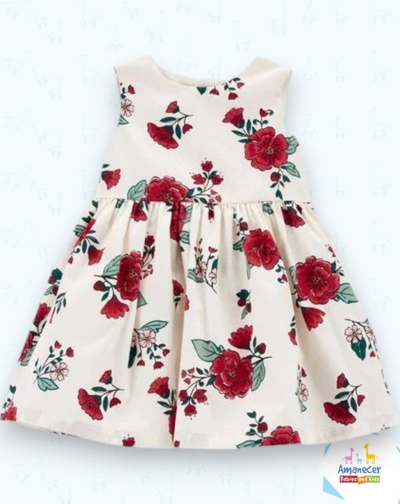 Vestido Flores Rojas