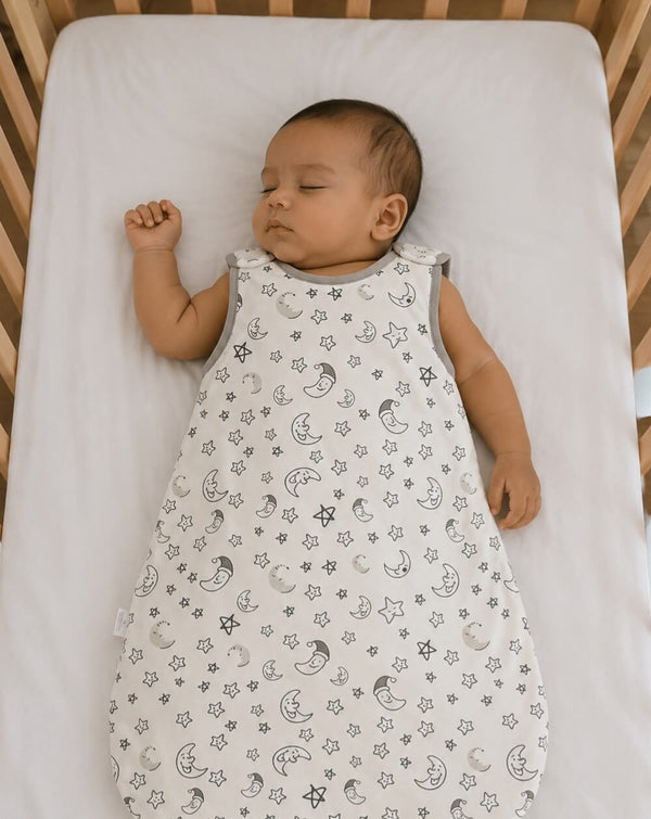 Saco de Dormir Acolchado Blanco con lunas