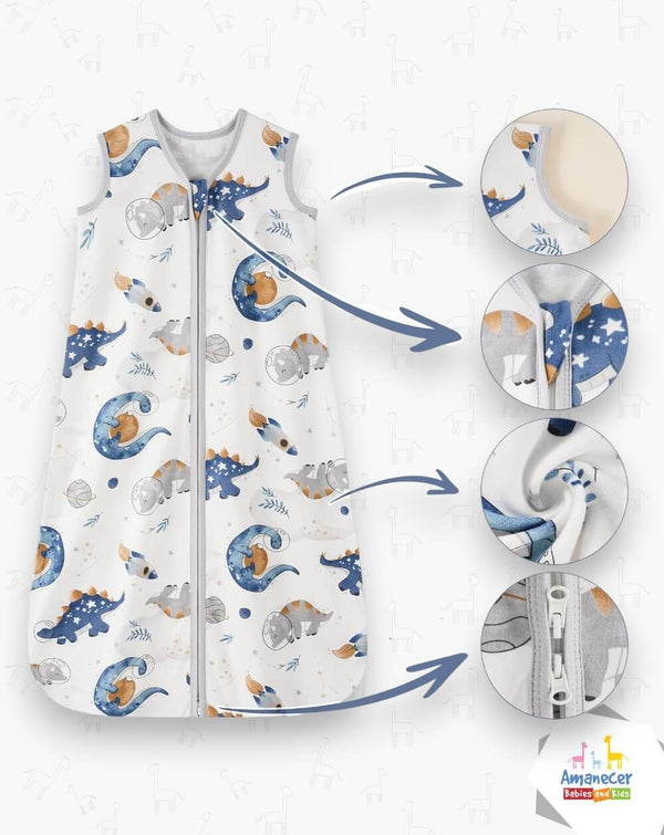 Saco de Dormir Dinos y Planetas Blanco