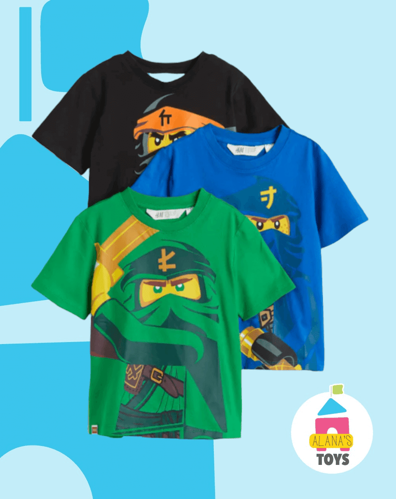 Camisetas Lego Ninja x 3 Uds